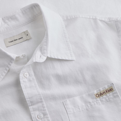Calvin Klein Ανδρικό πουκάμισο Linen Cotton Short Sleeve Shirt